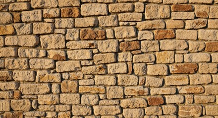 Obraz premium Warm Toned Stone Wall Texture: Rustic and Durable