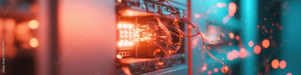 Fototapete AI-Powered Disaster Recovery Resilient Infrastructure Visualization with Immersive Tech Insights - Critical Network Failure Analysis and Cybersecurity Risk Management