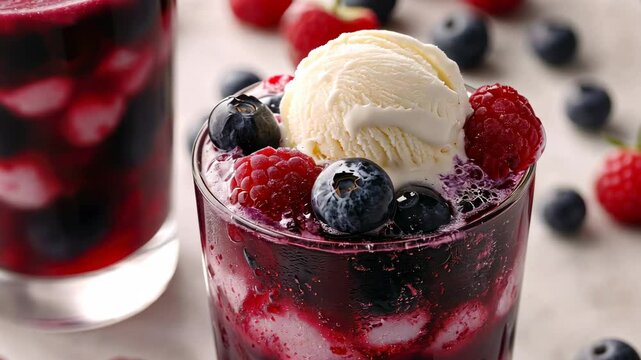 Refreshing Berry Ice Cream Soda: A Cool Summer Treat