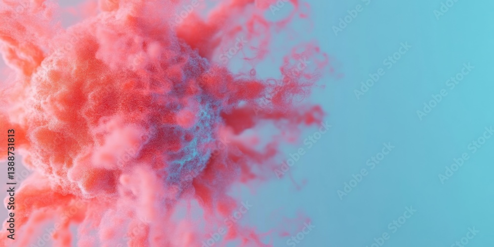 Poster Ethereal Color Burst Immersive Digital Art of Fluid Dynamic Abstraction - Innovative Visual Design for Creative Media and Emotional Storytelling