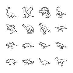 A set of dinosaur drawings in black and white © Maulana ahmad sidiq