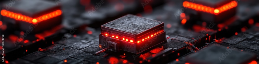 Poster Cybernetic Edge Next-Gen Industrial IoT Sensor Network Visualization - Smart Manufacturing Precision with Cutting-Edge Technological Resilience