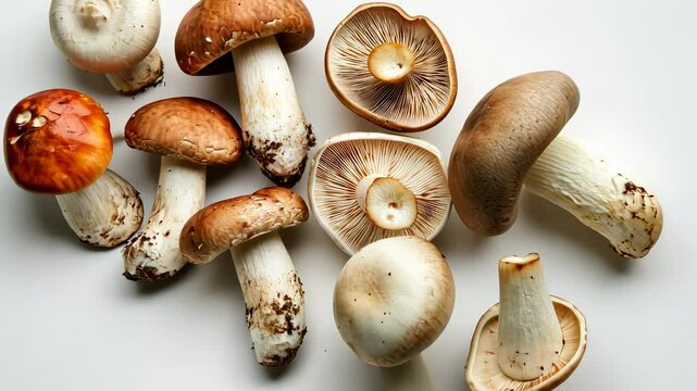 A Collection of Diverse Mushrooms, a Gourmet Delights