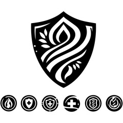 Aspire shield designs with unique stylish artistic abstract vector illustration elements