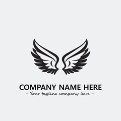 Wing illustration black and white for logo company vector image	
