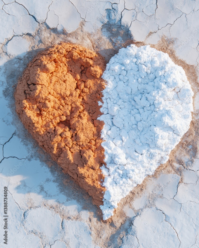 Poster Emotional Resilience Visualization Fractured Heart Metaphor in Thermal Contrast - Transformative Wellness and Mental Health Narrative Design