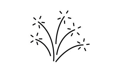 fireworks outline icon. Vector isolated pictogram for web and app on transparent background editable stroke. EPS 10