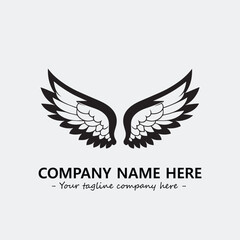 Wing illustration black and white for logo company vector image	
