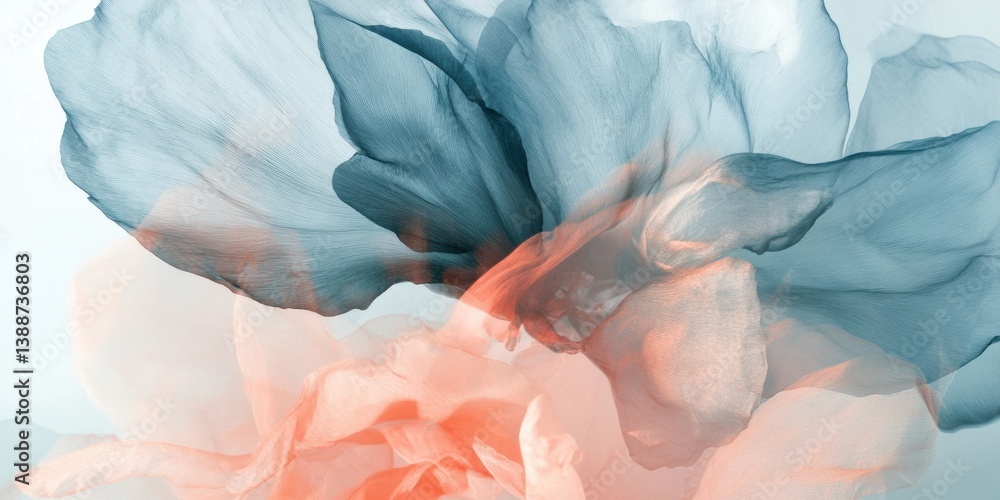 Poster fluid harmony ethereal watercolor botanical art - mindful design trends in soft tranquil textures fo