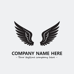 Wing illustration black and white for logo company vector image	
