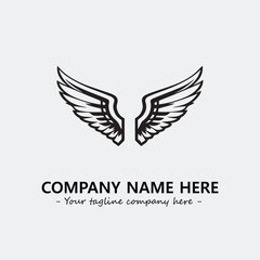Wing illustration black and white for logo company vector image	
