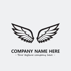 Wing illustration black and white for logo company vector image	
