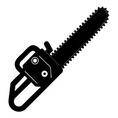 Electric Chainsaw Vector Illustration Black Silhouette Style Isolated on Clear Background for Print, Web, and Digital Artwork