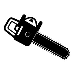 Electric Chainsaw Black silhouette vector illustration isolated on transparent background