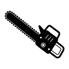 Electric Chainsaw Black silhouette vector illustration isolated on transparent background
