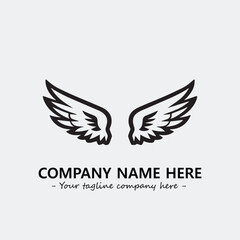 Wing illustration black and white for logo company vector image	
