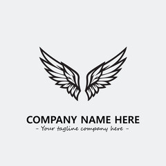 Wing illustration black and white for logo company vector image	
