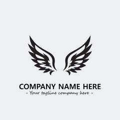 Wing illustration black and white for logo company vector image	
