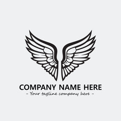 Wing illustration black and white for logo company vector image	
