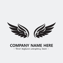 Wing illustration black and white for logo company vector image	
