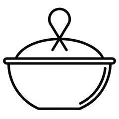 Incense Pot Vector Simple Outline.