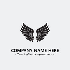 Wing illustration black and white for logo company vector image	
