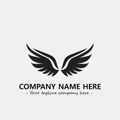 Wing illustration black and white for logo company vector image	
