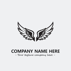 Wing illustration black and white for logo company vector image	
