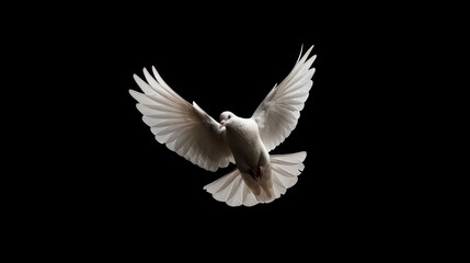 Fototapeta premium Clean depiction of a dove in flight, symbolizing peace and spiritual awakening.