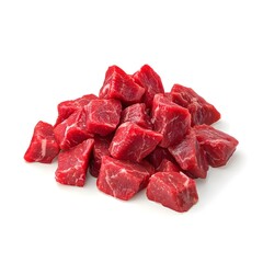 Obraz premium beef chunks on a white background