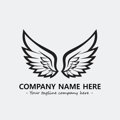 Wing illustration black and white for logo company vector image	

