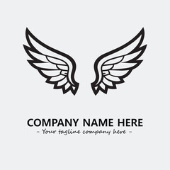 Wing illustration black and white for logo company vector image	

