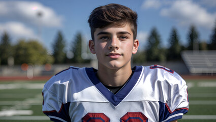 Close-Up Headshot of a Young American Teenager with a Casual Look, Perfect for Educational or Youth Themes