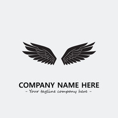Wing illustration black and white for logo company vector image	
