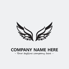 Wing illustration black and white for logo company vector image	
