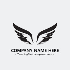 Wing illustration black and white for logo company vector image	
