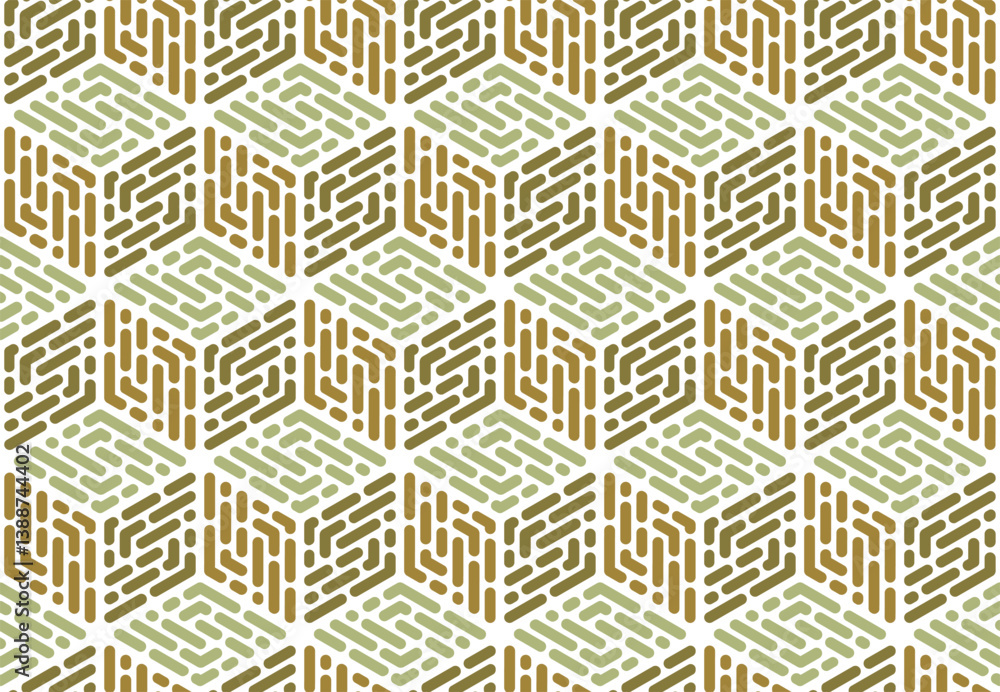 Aufkleber Abstract geometric pattern. A seamless vector background. Green and beige ornament. Graphic modern pattern. Simple lattice graphic design