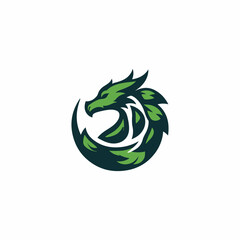 Nature leaf dragon logo
