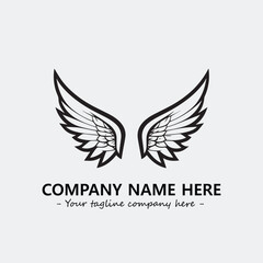 Wing illustration black and white for logo company vector image	
