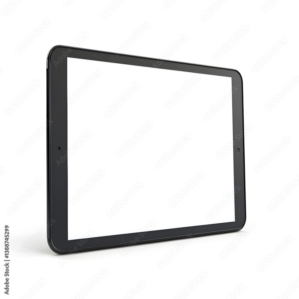 Aufkleber tablet device with blank white screen on plain background