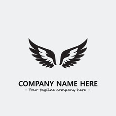 Wing illustration black and white for logo company vector image	
