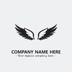 Wing illustration black and white for logo company vector image	

