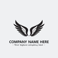 Wing illustration black and white for logo company vector image	

