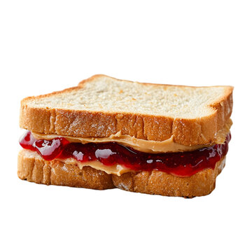 PB&J Sandwich (classic peanut butter and jelly sandwich) isolated with a die-cut effect
