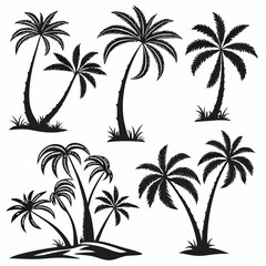Fototapeta premium set of palm trees