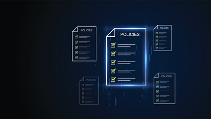  Digital Policy Compliance and Management Concept. vector illustration
