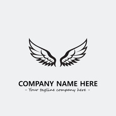 Wing illustration black and white for logo company vector image	
