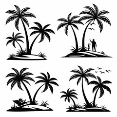 Obraz premium set of palm trees