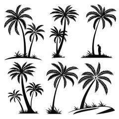 Obraz premium set of palm trees