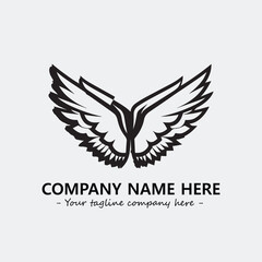 Wing illustration black and white for logo company vector image	
